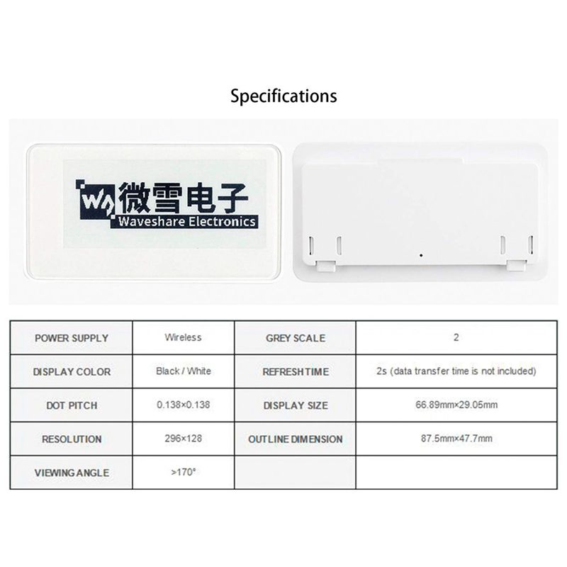 Waveshare Modul Layar Tampilan - Display Epaper 2.9 ulasan dan harga